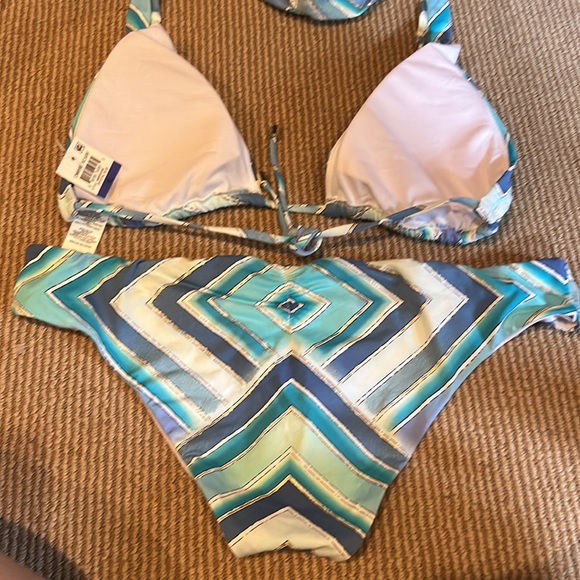 NWT BAR III ombre scarf crystal blue bikini size XL - Picture 5 of 8